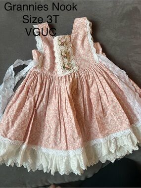 Pink Lace-Trimmed Girls Dress